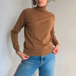 camel/ light brown turtleneck